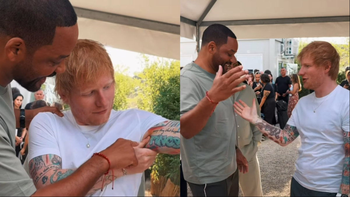 Ed Sheeran le enseña a Will Smith su tatuaje de El Príncipe de Bel-Air