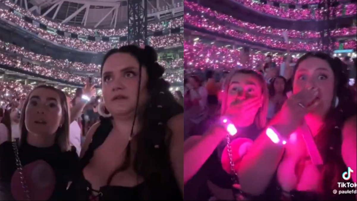 La eufórica reacción de tres chicas al ver a Amaia Montero salir al escenario para cantar con Karol G
