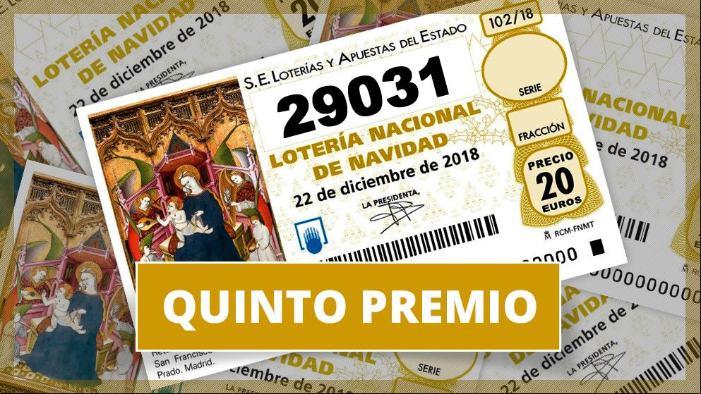 El 29.031 es el cuarto quinto premio de 2018