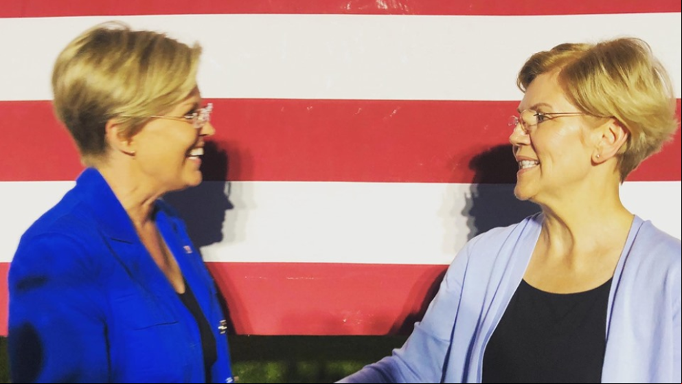 La senadora de EE.UU. Elizabeth Warren conoció a su doble
